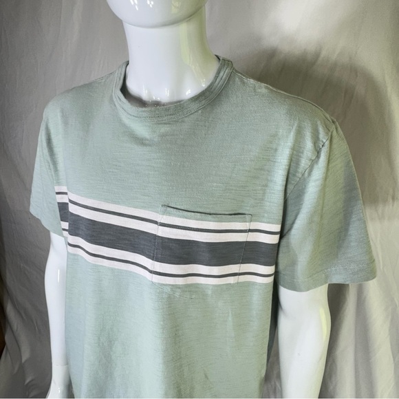 George Men's Juniper Green Striped Short Sleeve Pocket T-Shirt - Picture 2 of 7
